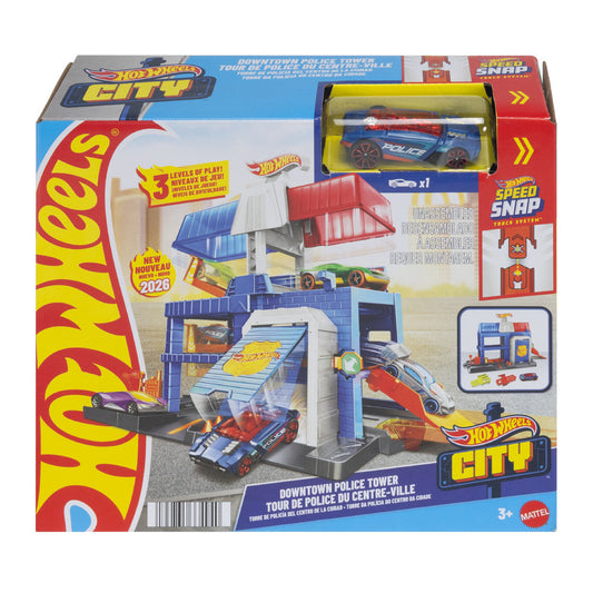 Hot Wheels City Downtown Police Tower Playset Age 3+ Mattel JHL74