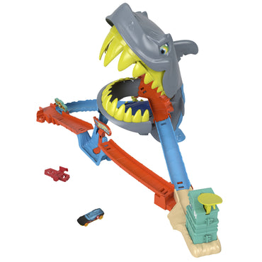 Hot Wheels City SharkChomp Beach Playset w/1:64 Die-Cast Car Age 4+ Mattel JHL96