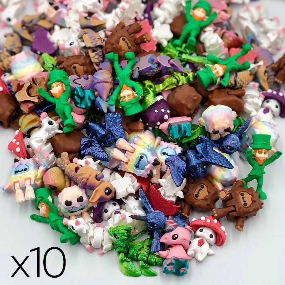 Jigglets x10 - Cute 3D Printed Articulated Collectible Creatures!