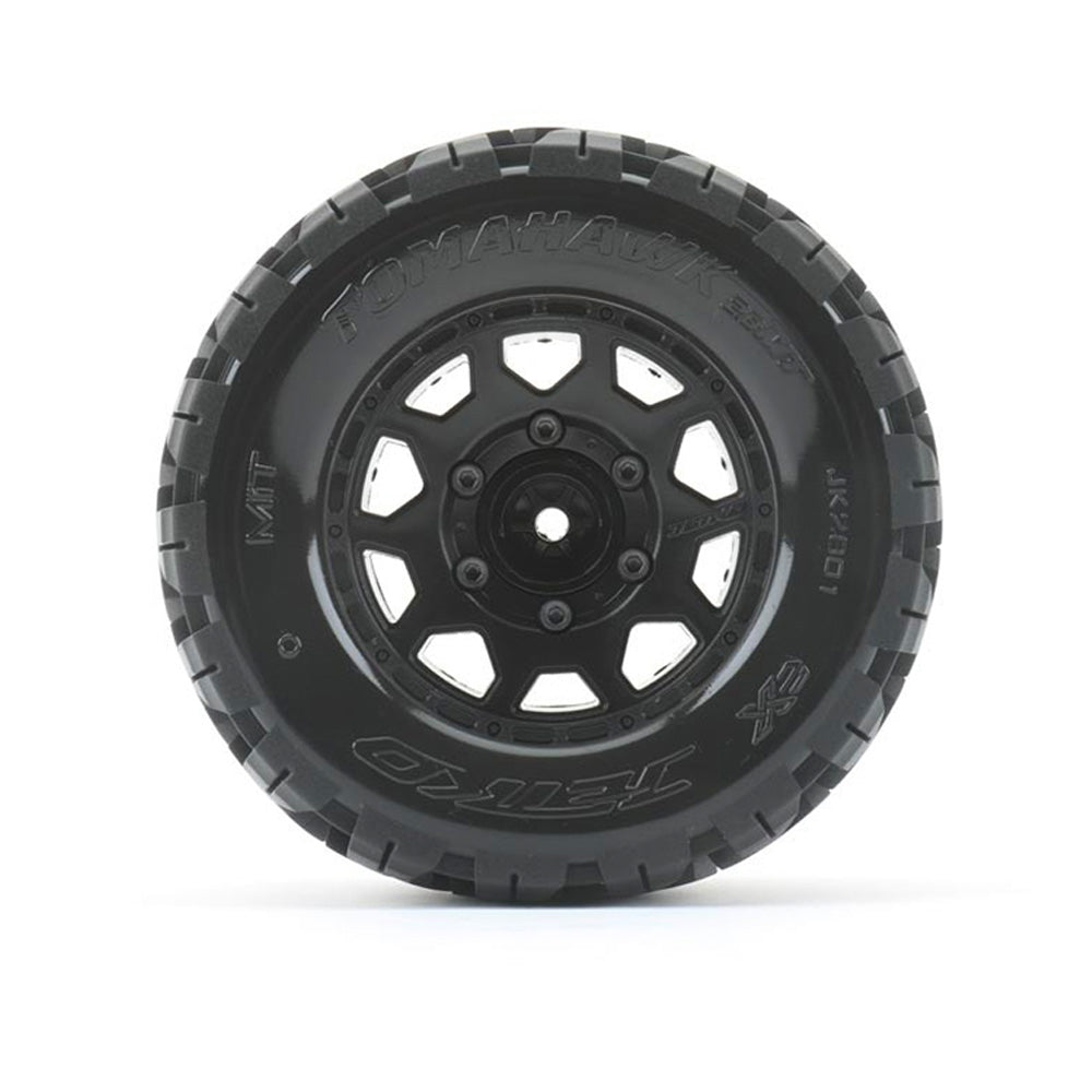 JetKo MT Tomahawk 2.8" EX Tyres (2) Black Wheel Traxxas Rustler/Hoss JK2801CBTRX