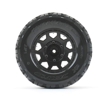 JetKo MT Tomahawk 2.8" EX Tyres (2) Black Wheel Traxxas Rustler/Hoss JK2801CBTRX
