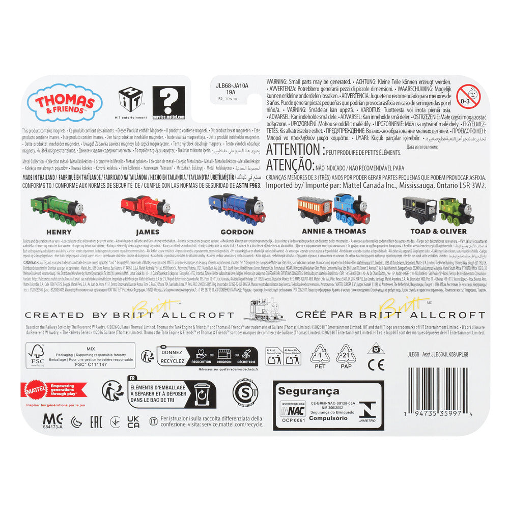 Thomas & Friends Deluxe Metal Engine: Oliver & Toad Age 3+ Mattel JLB68