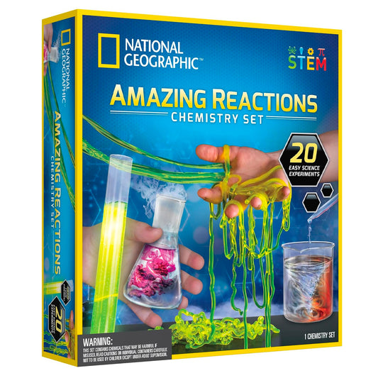 National Geographic Amazing Reactions Chemistry Set STEM Kit JM80599U