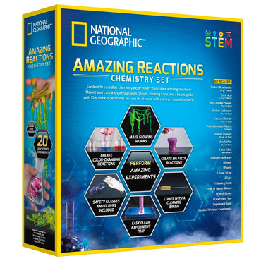 National Geographic Amazing Reactions Chemistry Set STEM Kit JM80599U