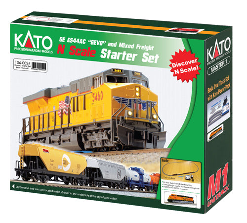 Kato 106-0024 BNSF Swoosh GE ESS44AC Freight Starter Set N Gauge