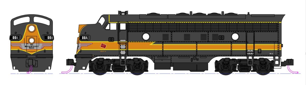 Kato 106-0429-DCC EMD F7A/F7B Twin Set Milwaukee Road 88A/88B DCC-Fitted N Gauge