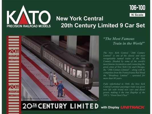 Kato 106-100 New York Central 20th Century Limited 9 Car Powered Set N Gauge