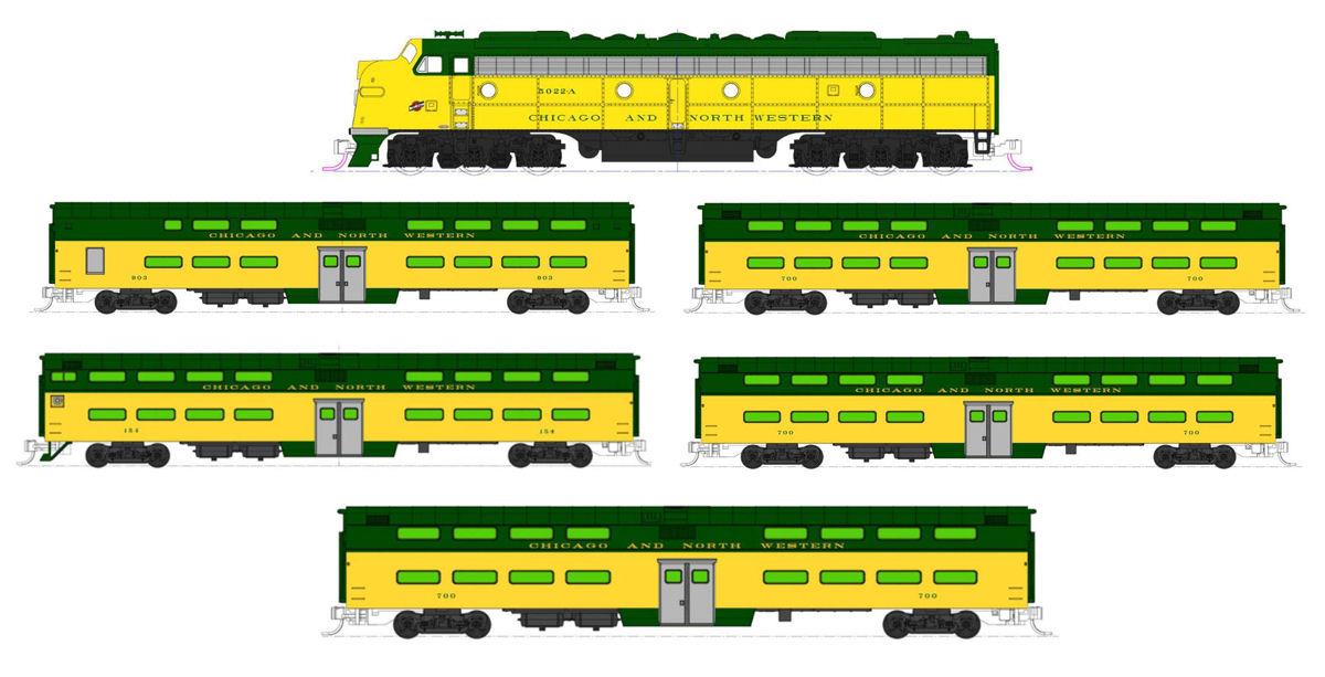 Kato 106-104-DCC C&NW E8A 400 Train Pack (DCC-Fitted) N Gauge
