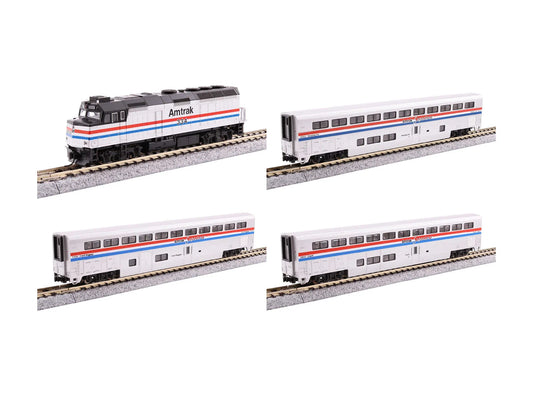 Kato F40PH Superliner I Amtrak PhIII Train Pack (DCC-Sound) K106-3530-S N Gauge