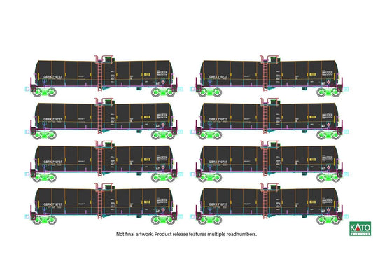 Kato 106-4802 Greenbrier Tank Wagon Set (8) GBRX Set B N Gauge