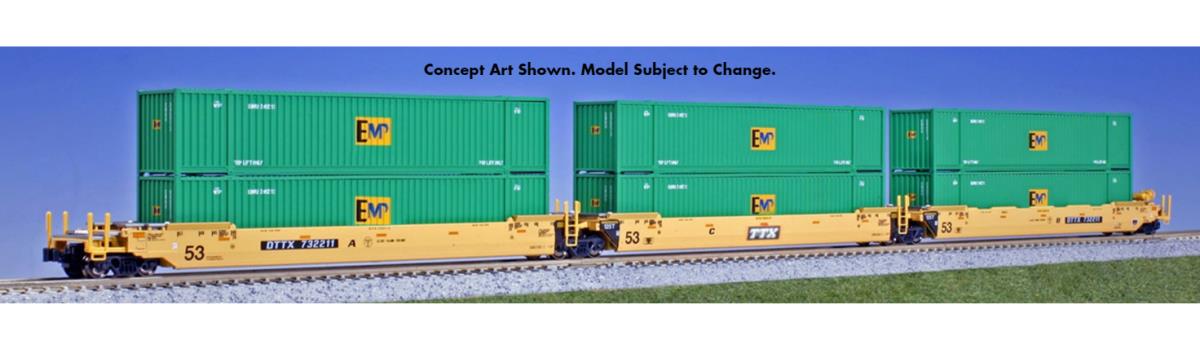 Kato Gunderson MAXI-IV 3 Unit Car TTX 732256 EMP Containers N Gauge K106-6187