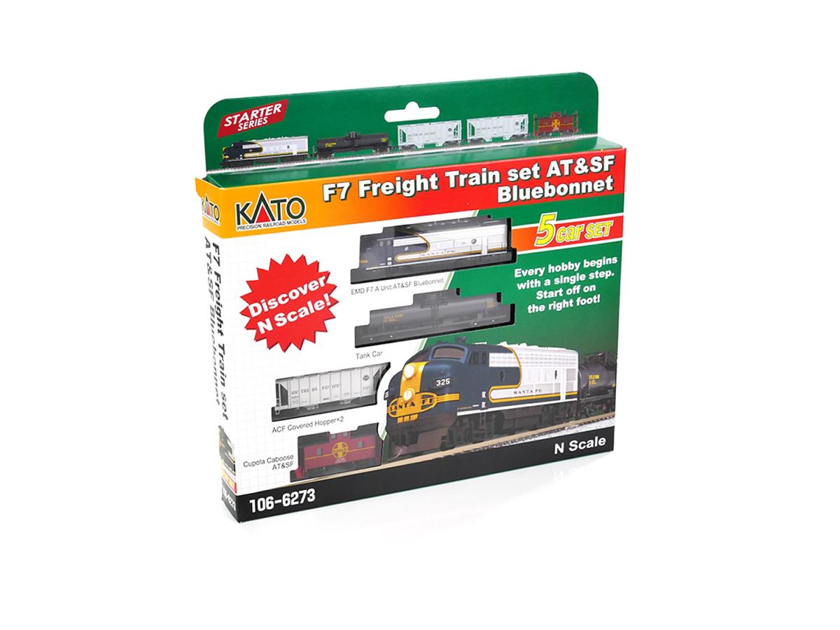 Kato AT&SF Bluebonnet EMD F7 Freight Train Set K106-6273 N Gauge