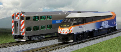 Kato 106-8701 MP36PH Chicago Metra Gallery Bi-Level Commuter Train N Gauge