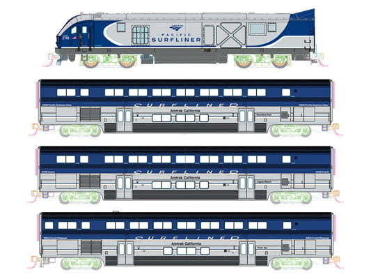 Kato Amtrack SC-44 Surfliner 4 Car Train Pack K106-9001 N Gauge