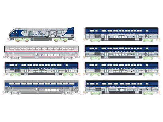 Kato Amtrack SC-44 Surfliner 8 Car Train Pack K106-9010 N Gauge