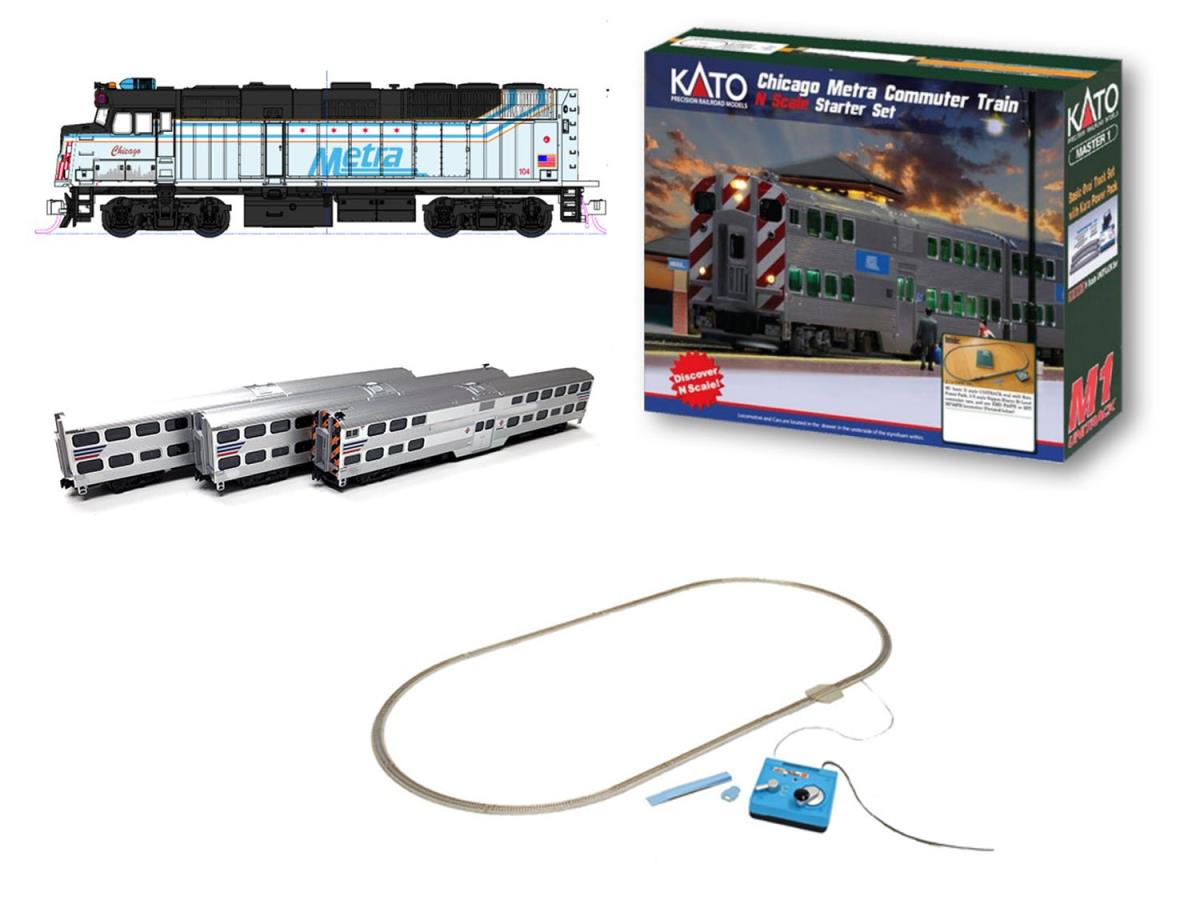 Kato Chicago Metra F40PH Commuter Train Starter Set K106-CHICAGO N Gauge