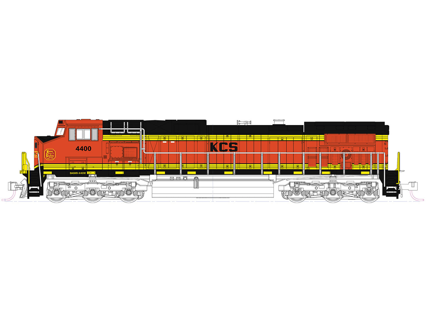 Kato C44-9W EMD Kansas City Southern 4400 K176-3519 N Gauge
