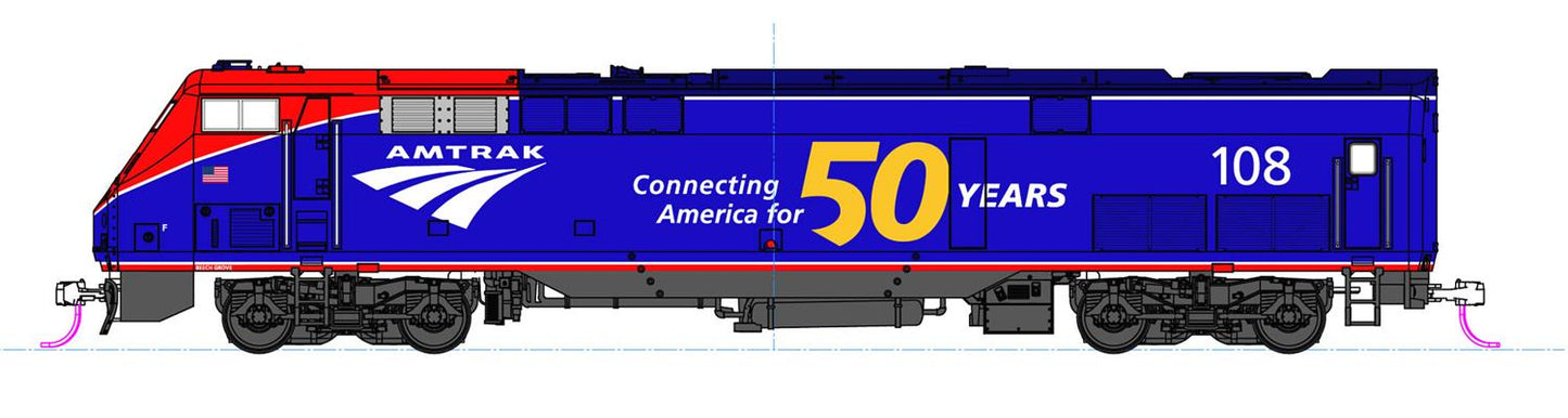 Kato P42 Loco Amtrak PhVI 108 w/50th Logo (DCC-Sound) K176-6037-LS N Gauge