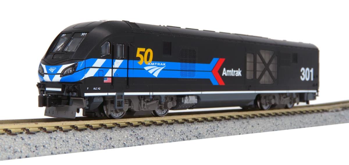 Kato ALC-42 Charger Loco Amtrak 301 50yr Logo (DCC-Fitted) K176-6050-DCC N Gauge