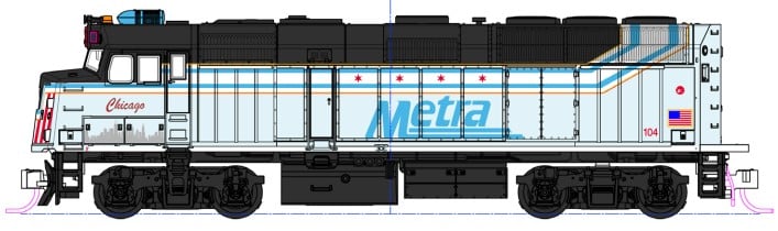 Kato EMD F40PH Chicago Metra 104 'City of Chicago' K176-CHICAGO N Gauge