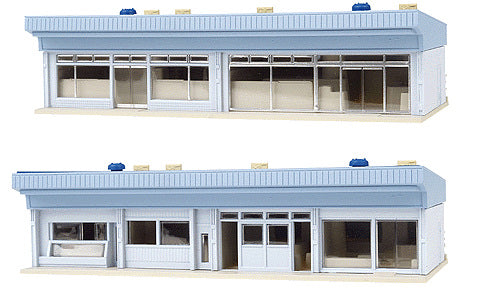 Kato 23-408B Diotown Station Mall Shops Blue Roofs (Pre-Built) N Gauge