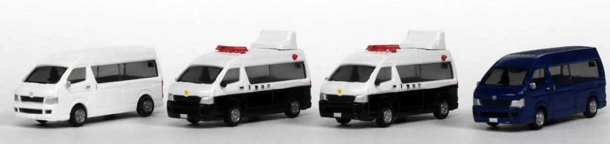Kato 23-651A Toyota Hiace Super Long Police Vehicle Set (4) N Gauge