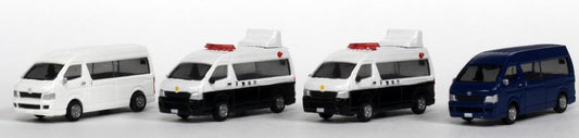 Kato 23-651A Toyota Hiace Super Long Police Vehicle Set (4) N Gauge
