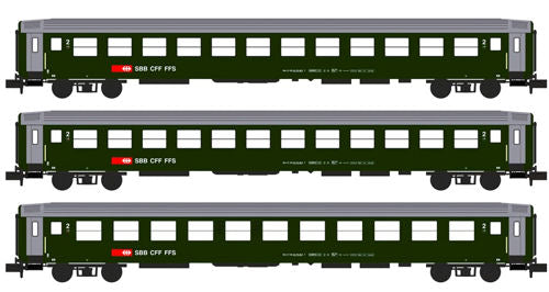 Kato 23012 SBB RIC Coach Set B (3) IV N Gauge