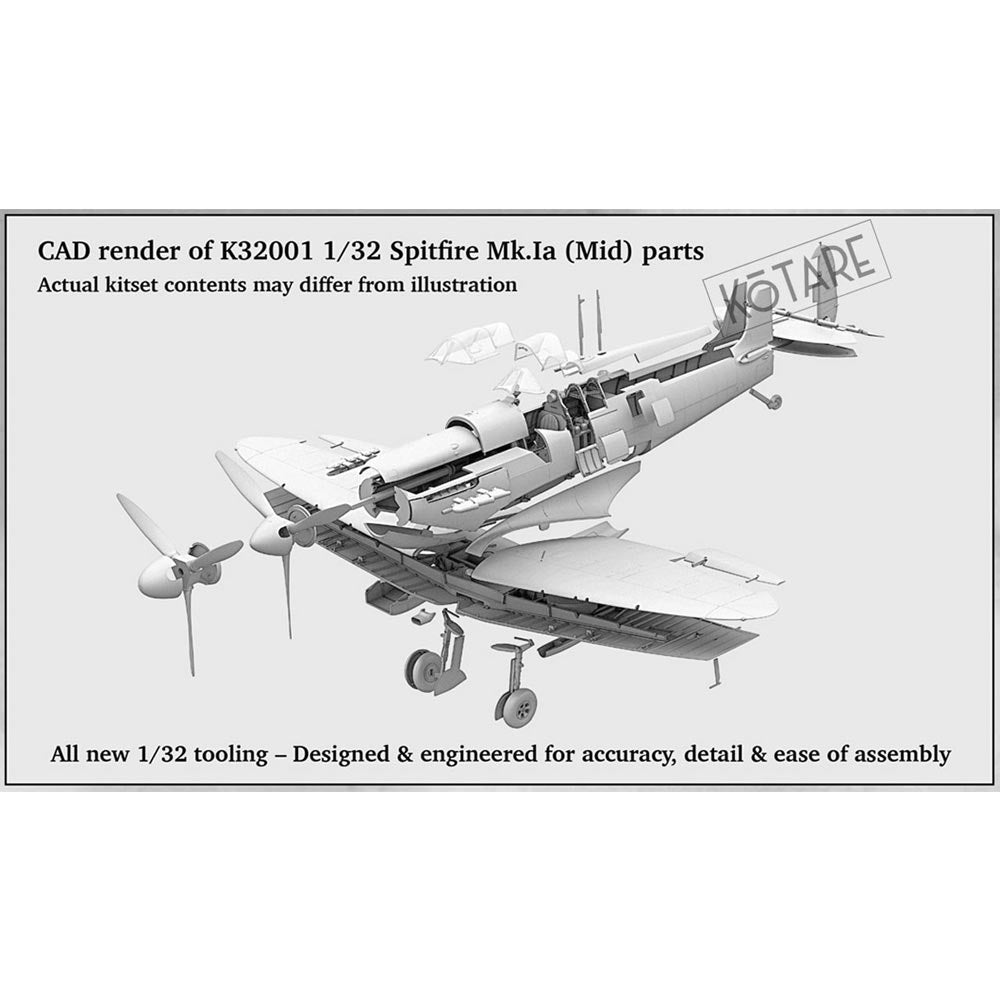 Kotare 32001 Supermarine Spitfire Mk.Ia (Mid) 1:32 Plastic Model Kit