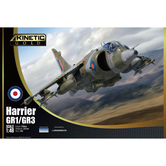 Kinetic 48060 BAe Harrier GR.1/3 1:48 Plastic Model Aircraft Kit