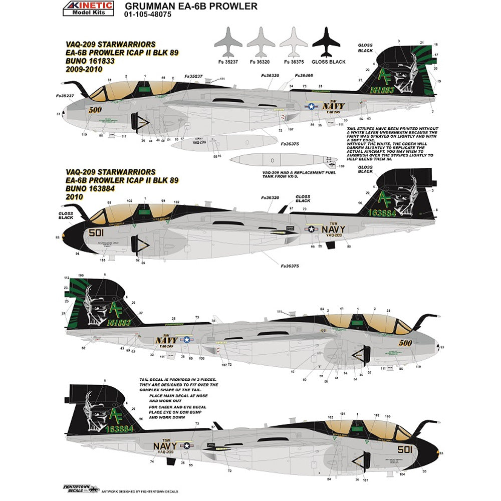 Kinetic 48075 EA-6B Dark Prowler 1:48 Model Kit