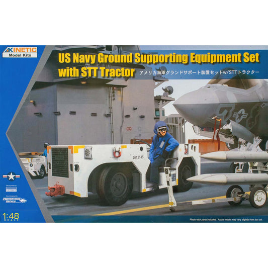 Kinetic 48115 USN Ground Supporting Equipment Set w/STT Tractor 1:48 Model Kit