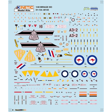 Kinetic 48145 Dassault Mirage IIIO RAAF ARDU 1:48 Model Kit