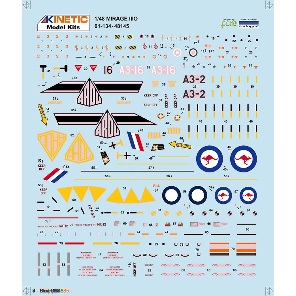 Kinetic 48145 Dassault Mirage IIIO RAAF ARDU 1:48 Model Kit