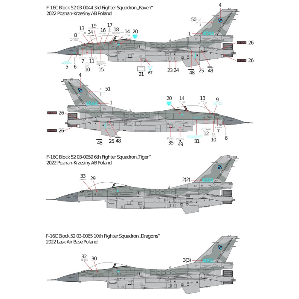 Kinetic 48156 F-16C Block 50/52 Polish Air Force Viper 1:48 Model Kit