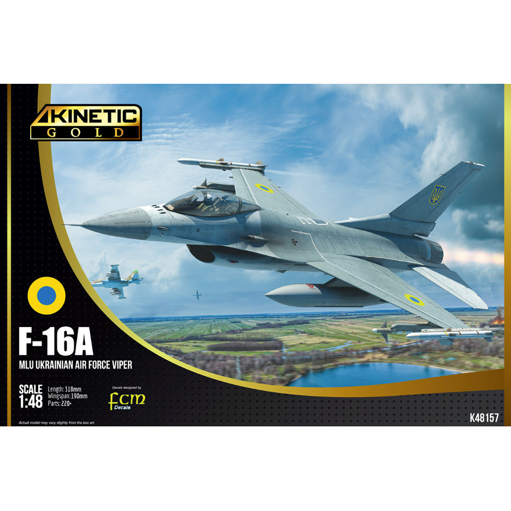 Kinetic 48157 F-16A MLU Viper Gold Series 1:48 Model Kit