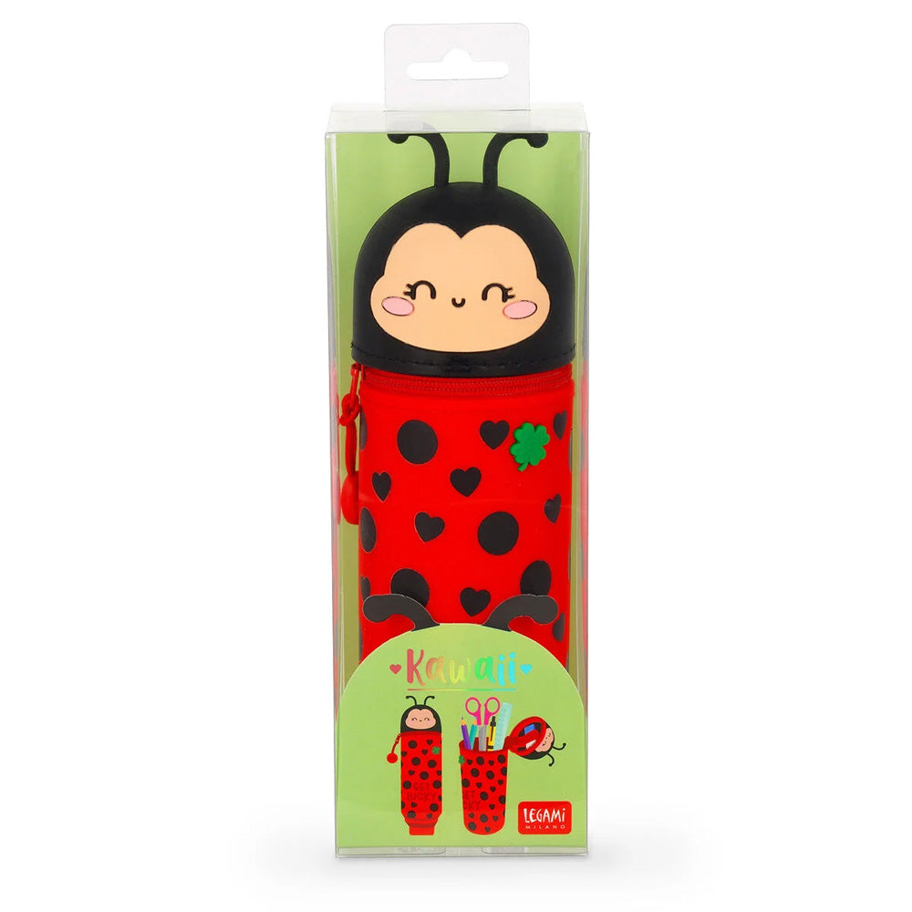 Legami 2-in-1 Soft Silicone Pencil Case - Landybug/Ladybird