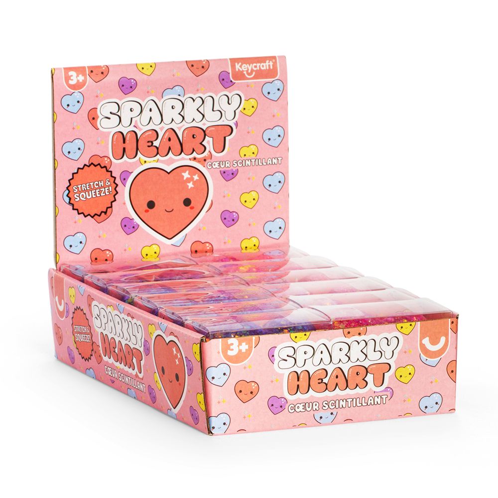 Sparkly Squishy Heart Sensory Toy Keycraft (Assorted)