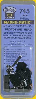 Kadee 745 Type E Medium Centreset Shank Metal Coupler (2pr) O Gauge