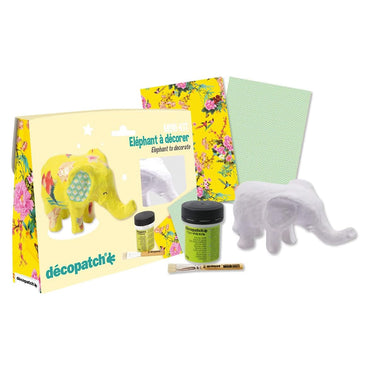 Decopatch Elephant Mini Kit - Complete Craft Decorating Activity Kit KIT029C