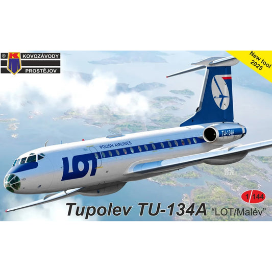 Kovozavody Prostejov 14411 Tupolev TU-134A LOT/Malev 1:144 Model Kit