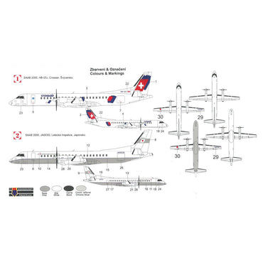 Kovozavody Prostejov 2006 Saab 2000 Cross Air/JCAB 1:200 Model Kit
