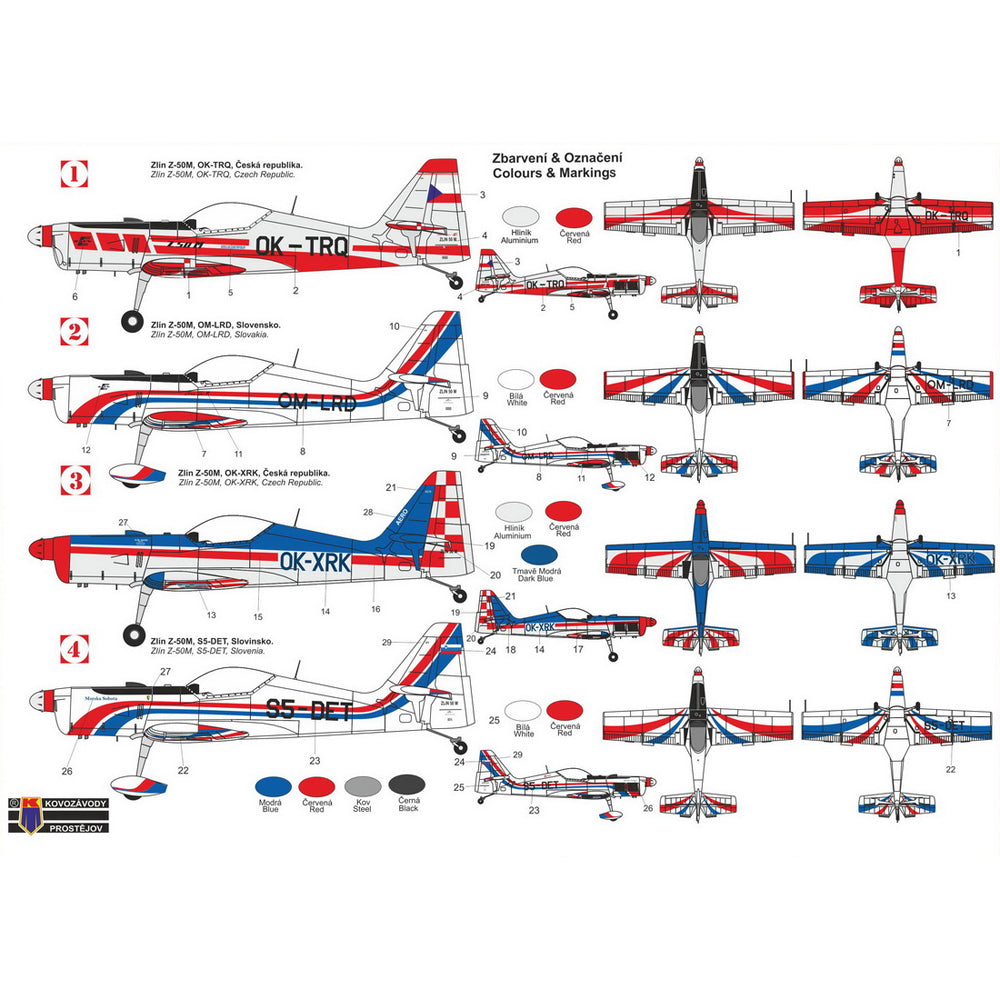 Kovozavody Prostejov 4827 Zlin Z-50M 'M-137 Engine' 1:72 Model Kit