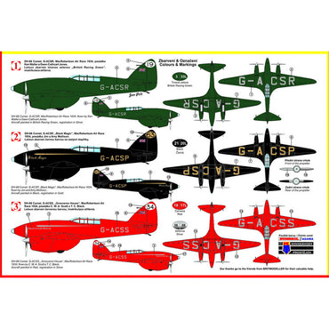 Kovozavody Prostejov 72099 de Havilland DH-88 Comet Racer 1:72 Model Kit