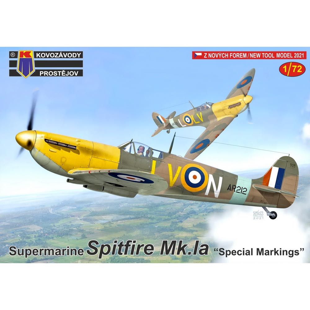 Kovozavody Prostejov KPM0276 S. Spitfire Mk.IA Special Markings 1:72 Model Kit