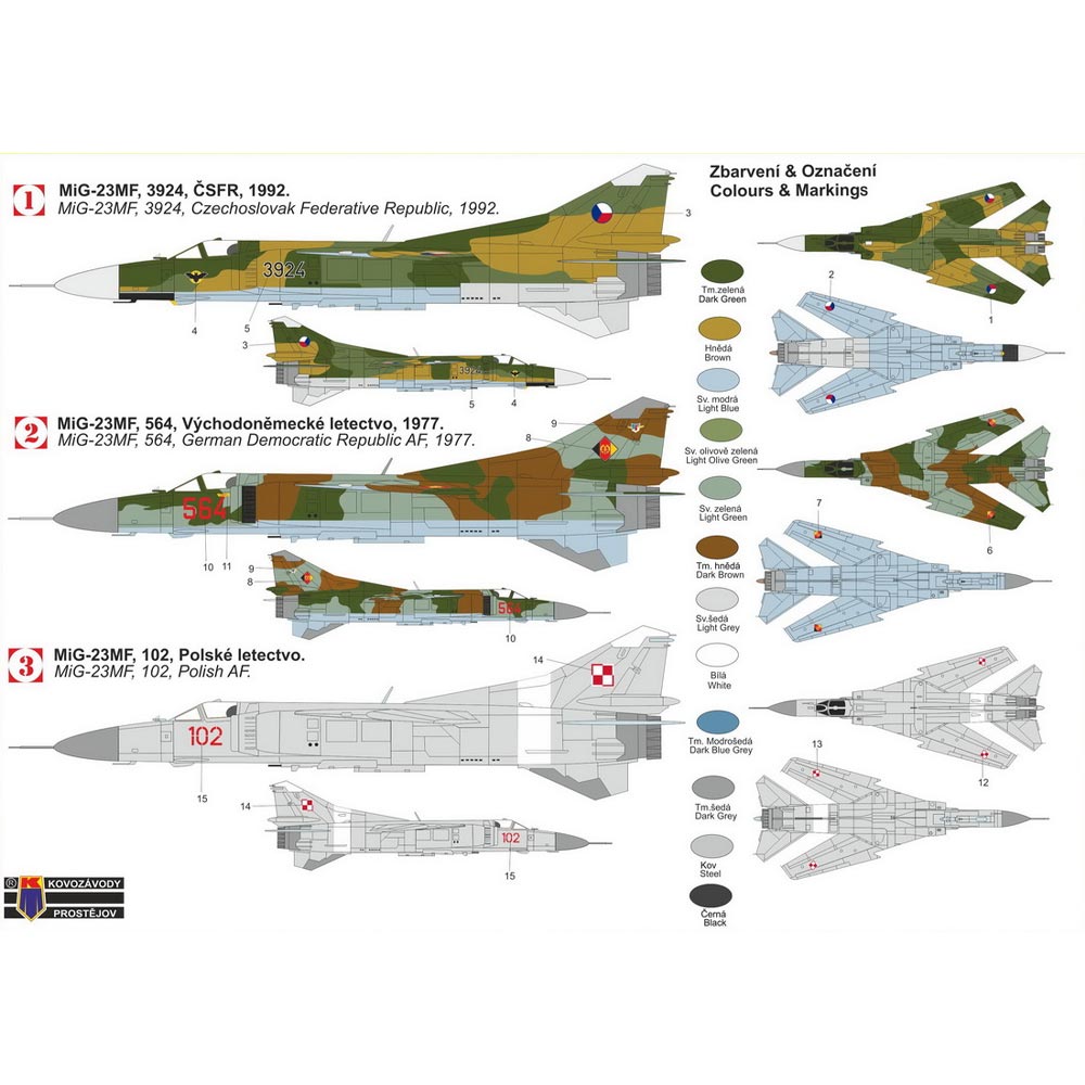 Kovozavody Prostejov 72308 Mikoyan MiG-23MF 'Warsaw Pact II' 1:72 Model Kit