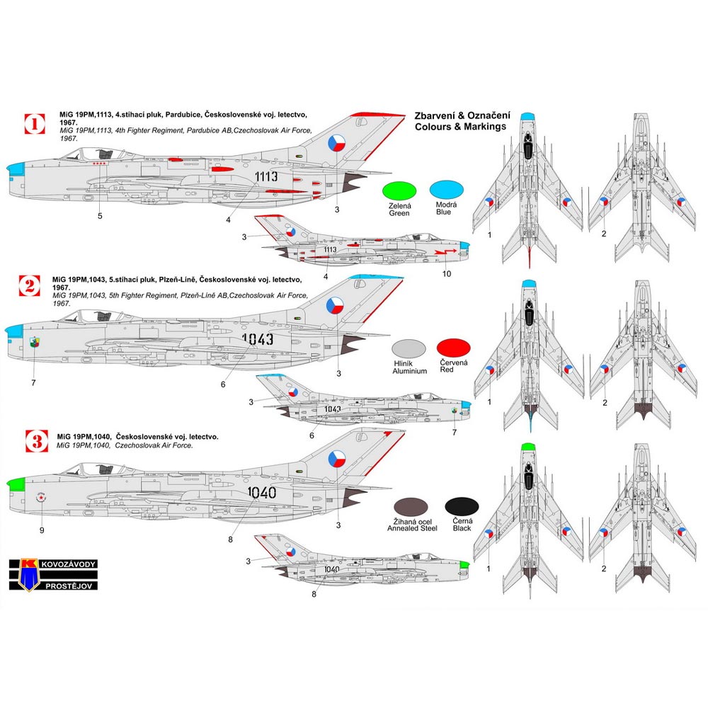 Kovozavody Prostejov 72390 Mikoyan MiG-19PM Czechoslovak 1:72 Model Kit