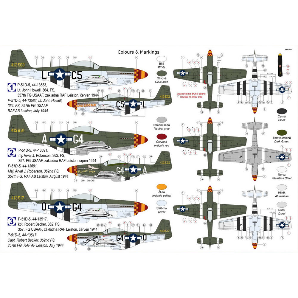 Kovozavody Prostejov 72439 NA P-51D-5 Mustang 357th FG 1:72 Model Kit