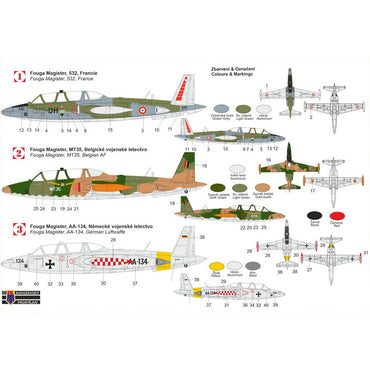 Kovozavody Prostejov 72444 Fouga CM-170 Magister Over Europe Pt.2 1:72 Model Kit
