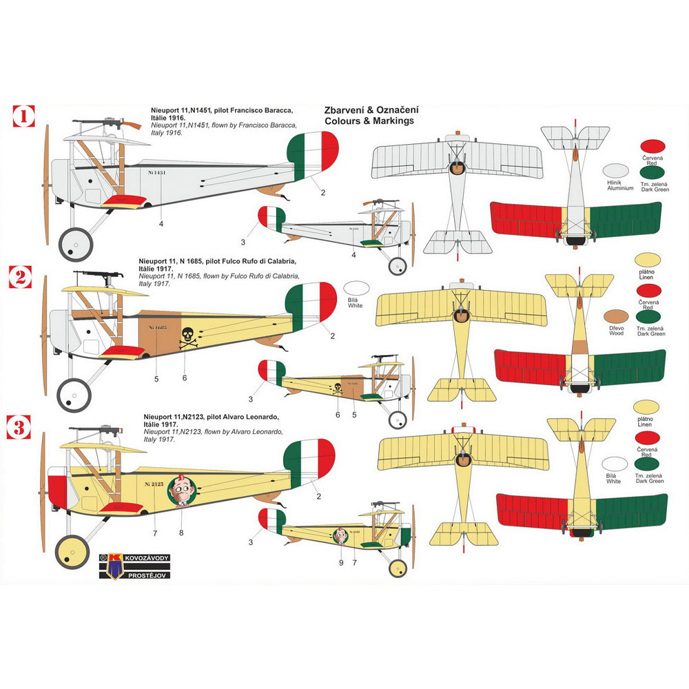 Kovozavody Prostejov 72450 Nieuport Ni-11 Bebe 'Italian Aces' 1:72 Model Kit